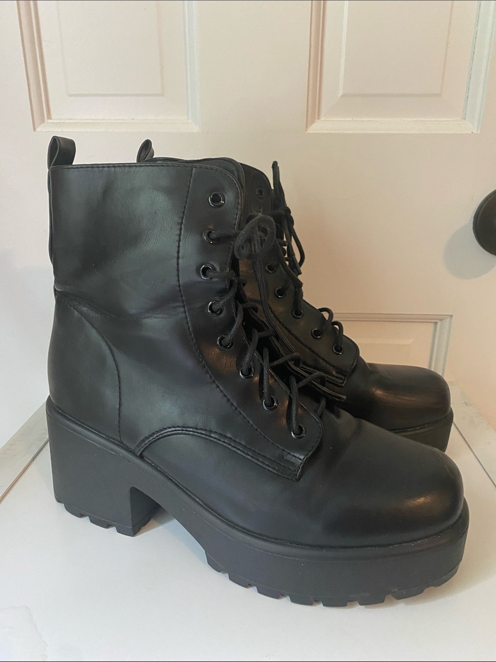 KOI gin platform military style boots